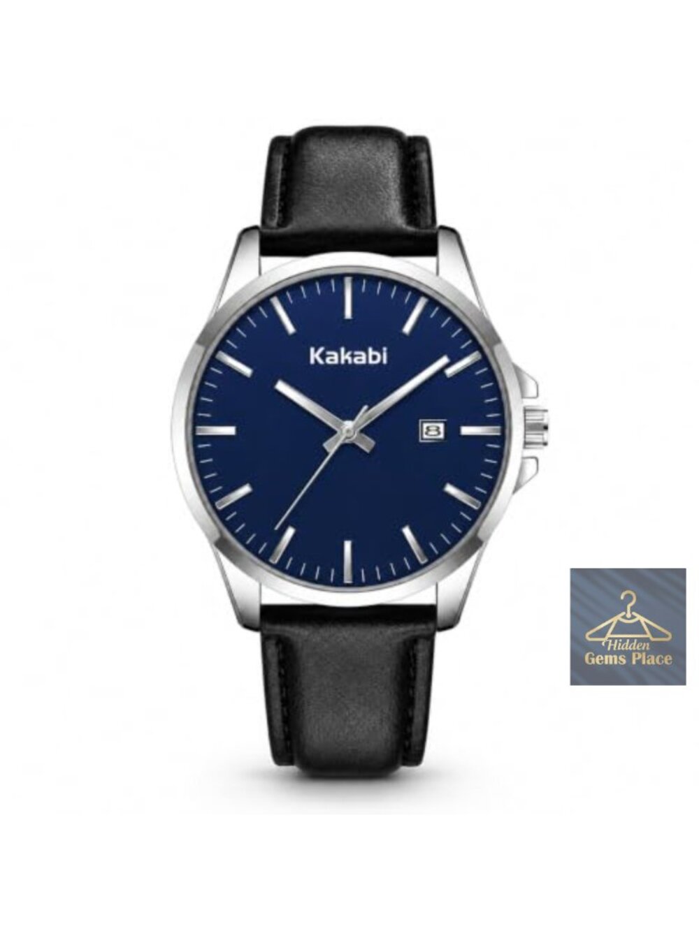 Men's Minimalist Leather Watch Analog Quartz Date 43mm